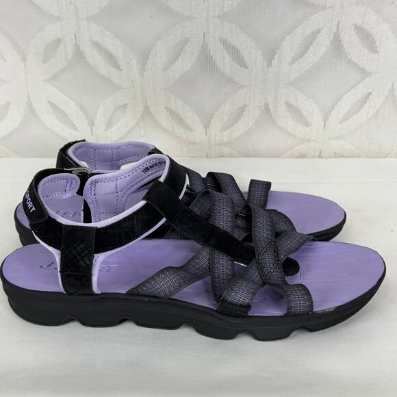 Jsport Kaia Ladies' Strap Black Purple Sandal Size 10 - Picture 6 of 9
